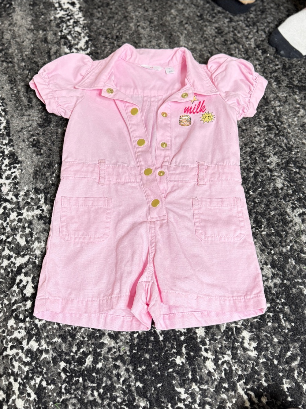 MILK BAR X JANIE AND JACK PUFF SLEEVE ROMPER 2T